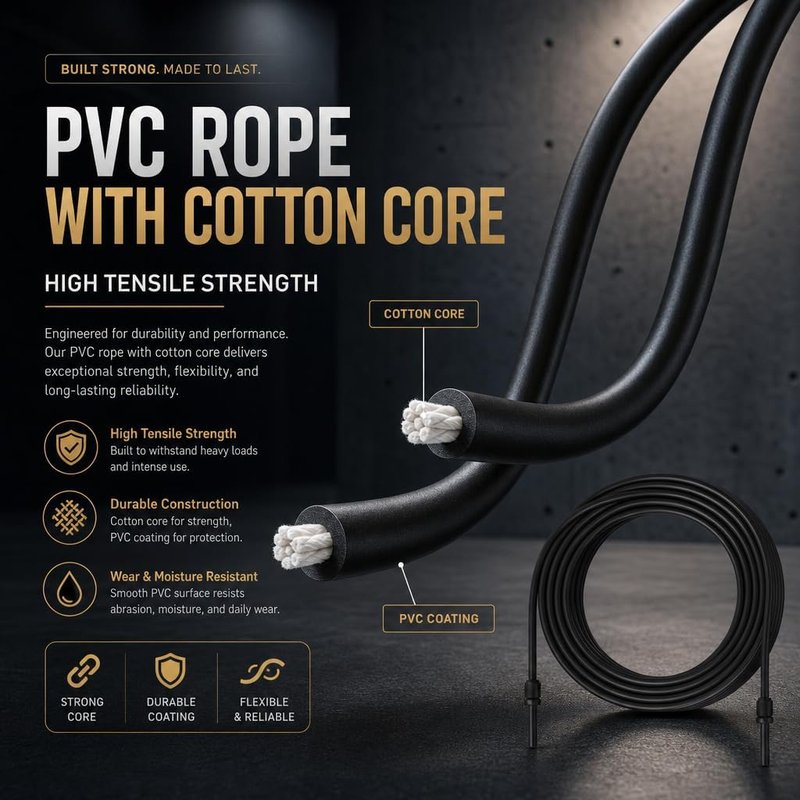 Unbreakable Jump Rope - 10,000-Drop Adjustable Speed Rope with Ergonomic Handles | 5mm PVC for Boxing & HIIT