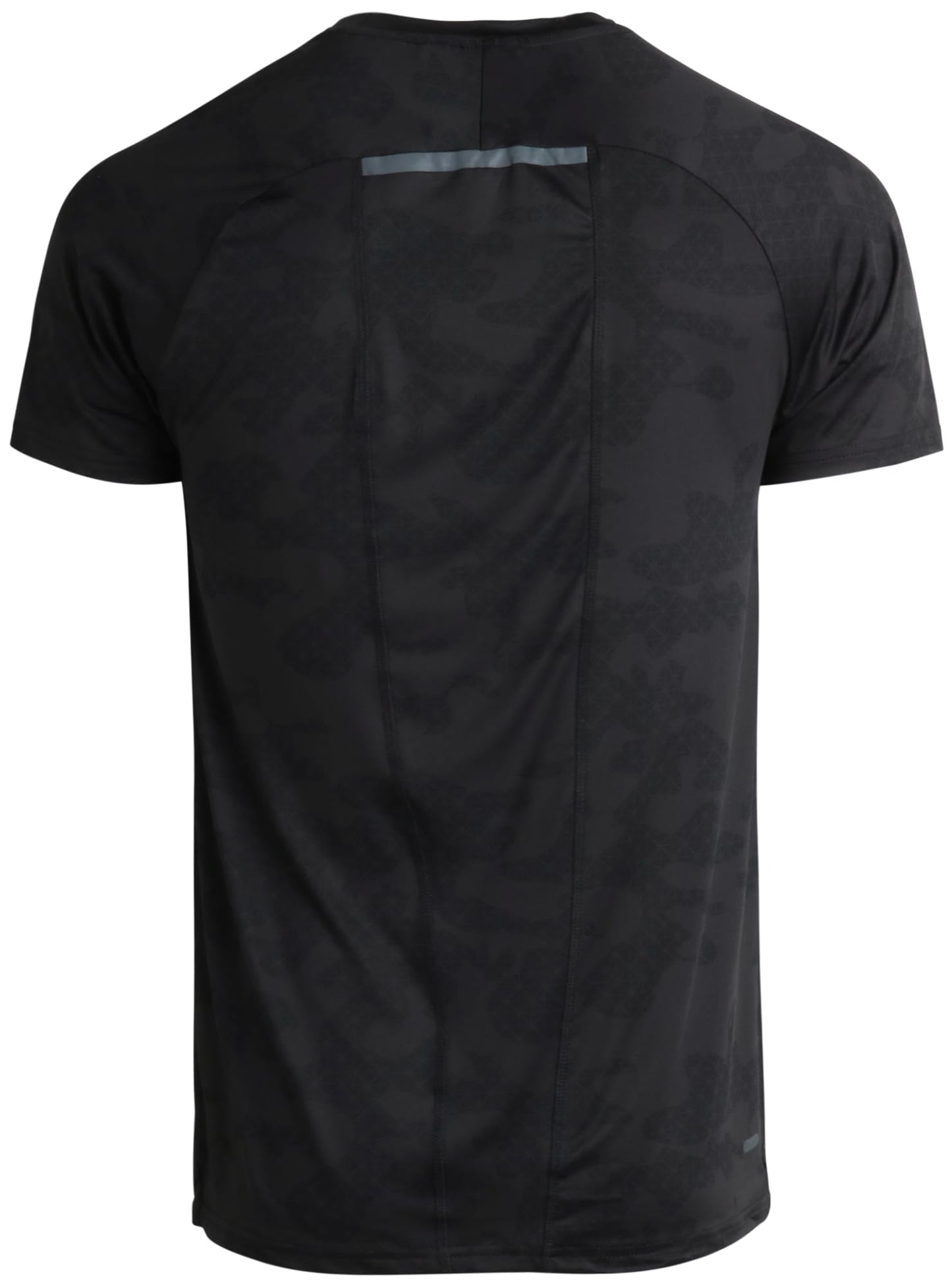 Spyder Mens Active Shirt - Crewneck Dry Fit Mens Workout Shirts Short Sleeve Camo Fitted Athletic Gym Shirts for Men, Size Medium, Blazing Black