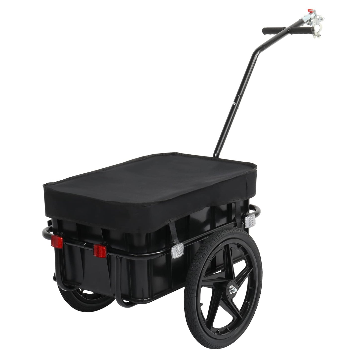 PEXMOR Bike Cargo Trailer with Removable Box & Waterproof Cover, Bicycle Wagon Trailers with 16" Wheels & Quick Release Universal Coupler, Large Loading Bike Trailer Storage Cart with Reflectors