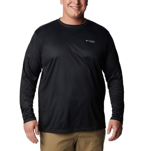 Columbia Men's Standard PHG Terminal Shot LS, Black/Graphite Game Flag, XX-Large