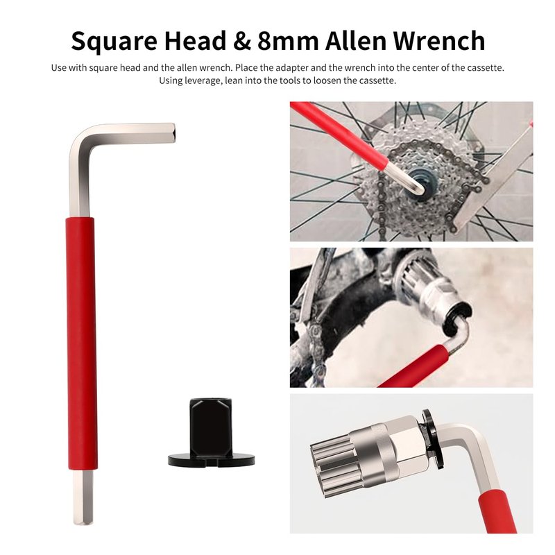 5 Pcs Bike Cassette Removal Tool with Chain Whip and Auxiliary Wrench Bicycle Sprocket Removal Tool Bicycle Cassette Lock Ring Extractor Freewheel Remover Wrench Sprocket Remover