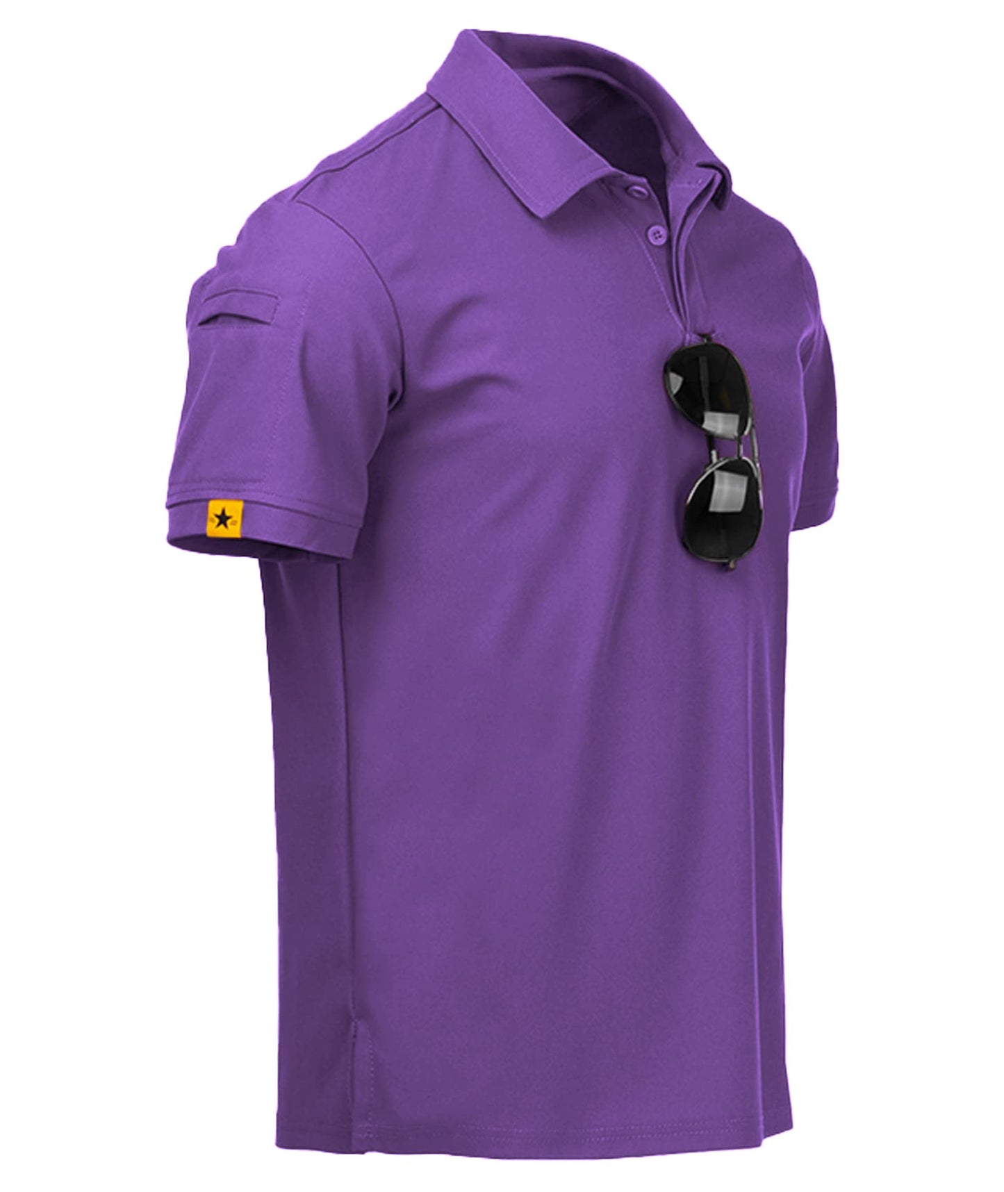 ZITY Mens Polo Shirt Short Sleeve Sports Tactical T-Shirt Athletic Golf Polos Daily Casual Stylish Collared Shirts for Men Violet 3X-Large