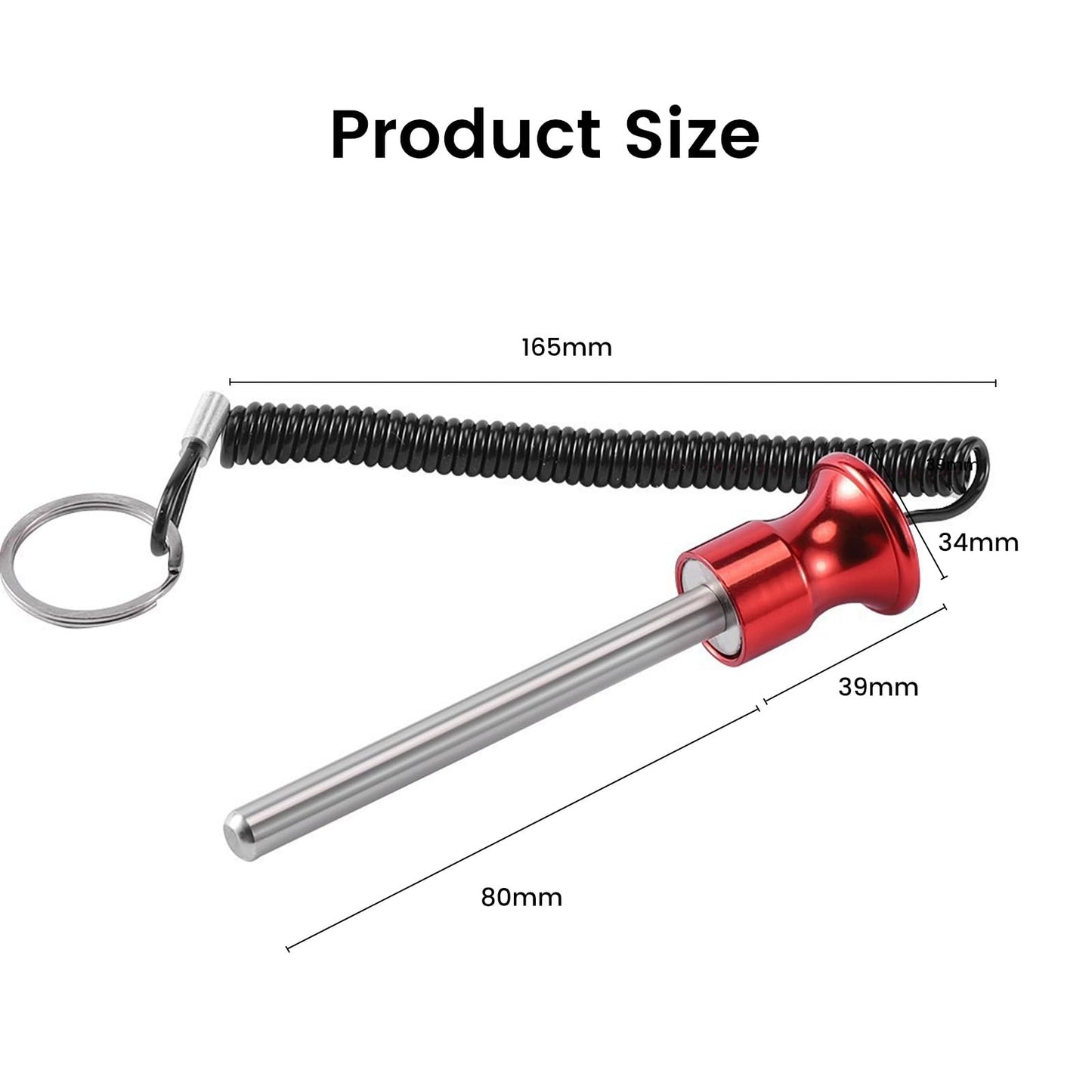 Weight Stack Pin,Universal Magnetic Weight Pin with Pull Rope Strength Training Equipment for Commercial Gym or Home Gym | Pin Insert | Heavy Duty | Health Club Grade Steel Gym Accessories (Red)