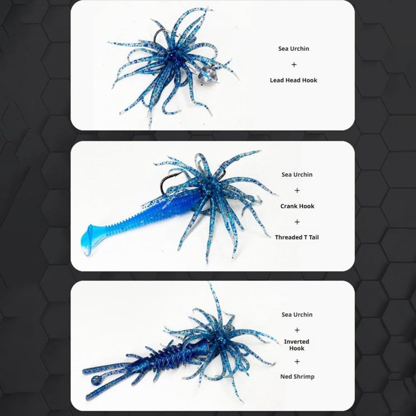 Tentacle Creature Lure,Finesse Lifelike Fishing Lures with Multiple Tentacles,Soft Plastic Baits for Bass Fishing,Drop Shot,Wacky Rig/Neko Rig and Finesse,Slow Sinking，sea Urchin Bait (A)