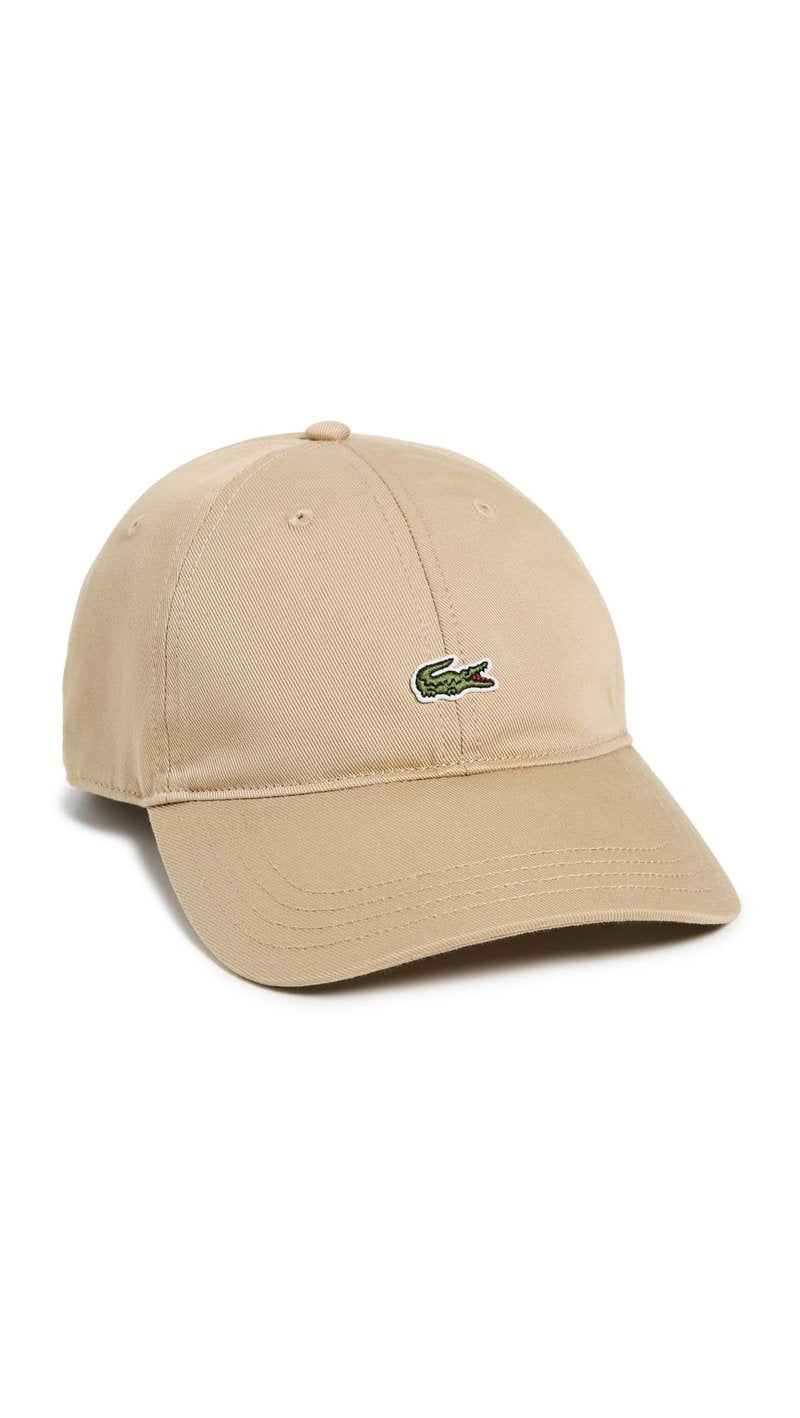 Lacoste Unisex Cotton Twill Cap, Beige, One Size