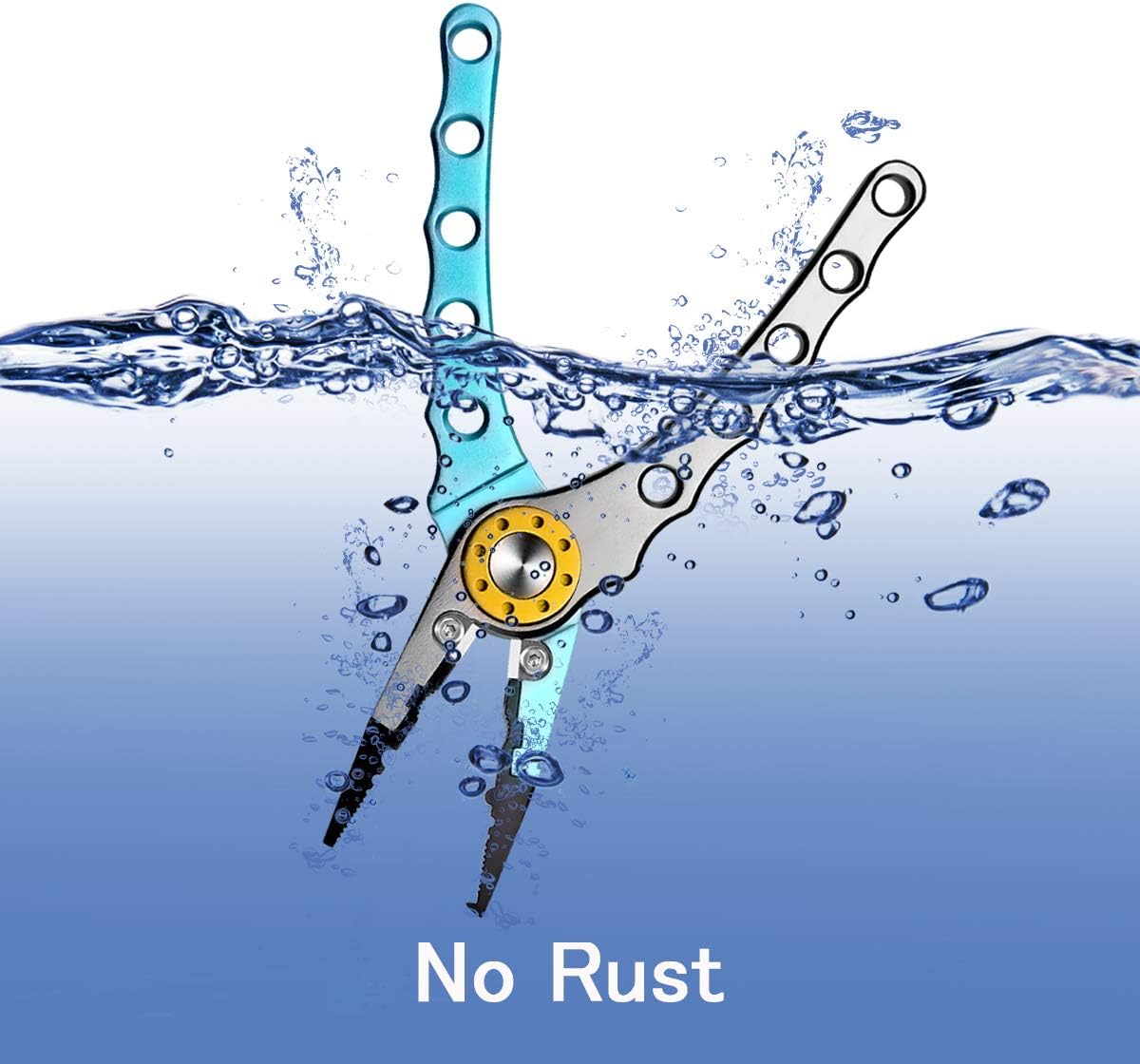 Fishing Pliers - 7-Inch Aluminum Braid Cutters | Corrosion Resistant Hook Remover & Split Ring Tool with Sheath and Lanyard