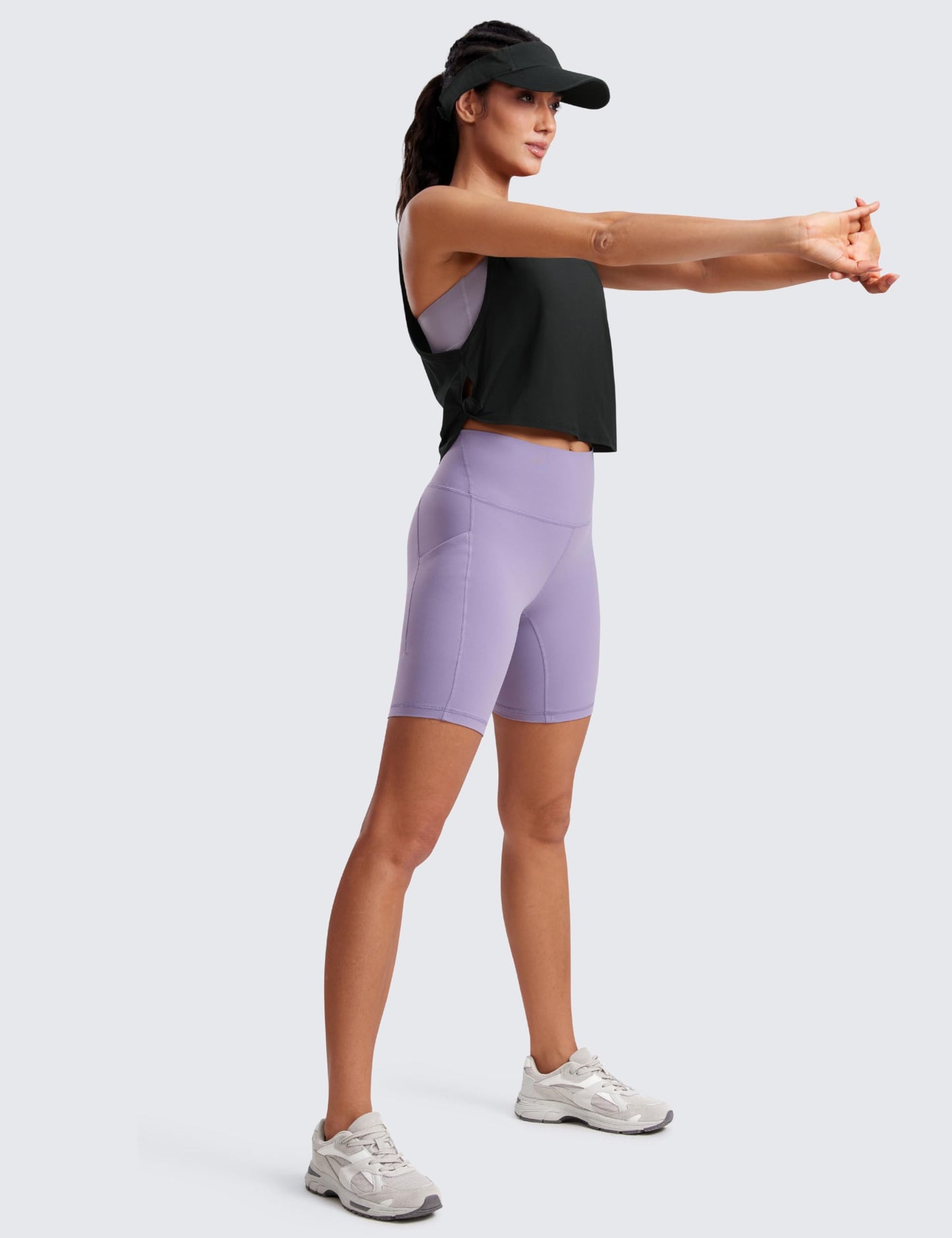 CRZ YOGA Pima Cotton Large Armhole Tank Tops for Women - Workout Sport Athletic Yoga Running Gym Loose Crop Sleeveless Shirts Black Small