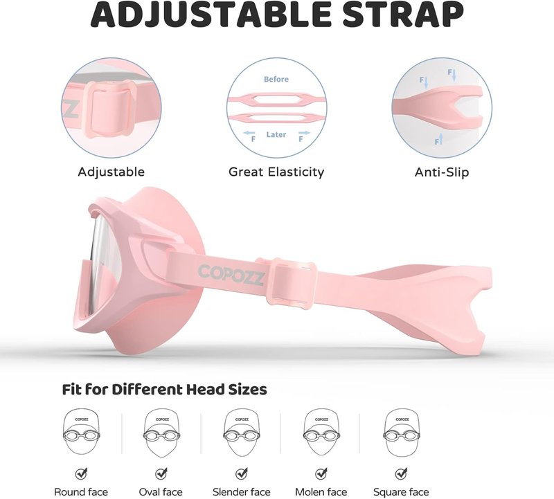 Kids Swim Goggles - No Leak Anti-Fog UV Protection | Wide View Design for Ages 6-14