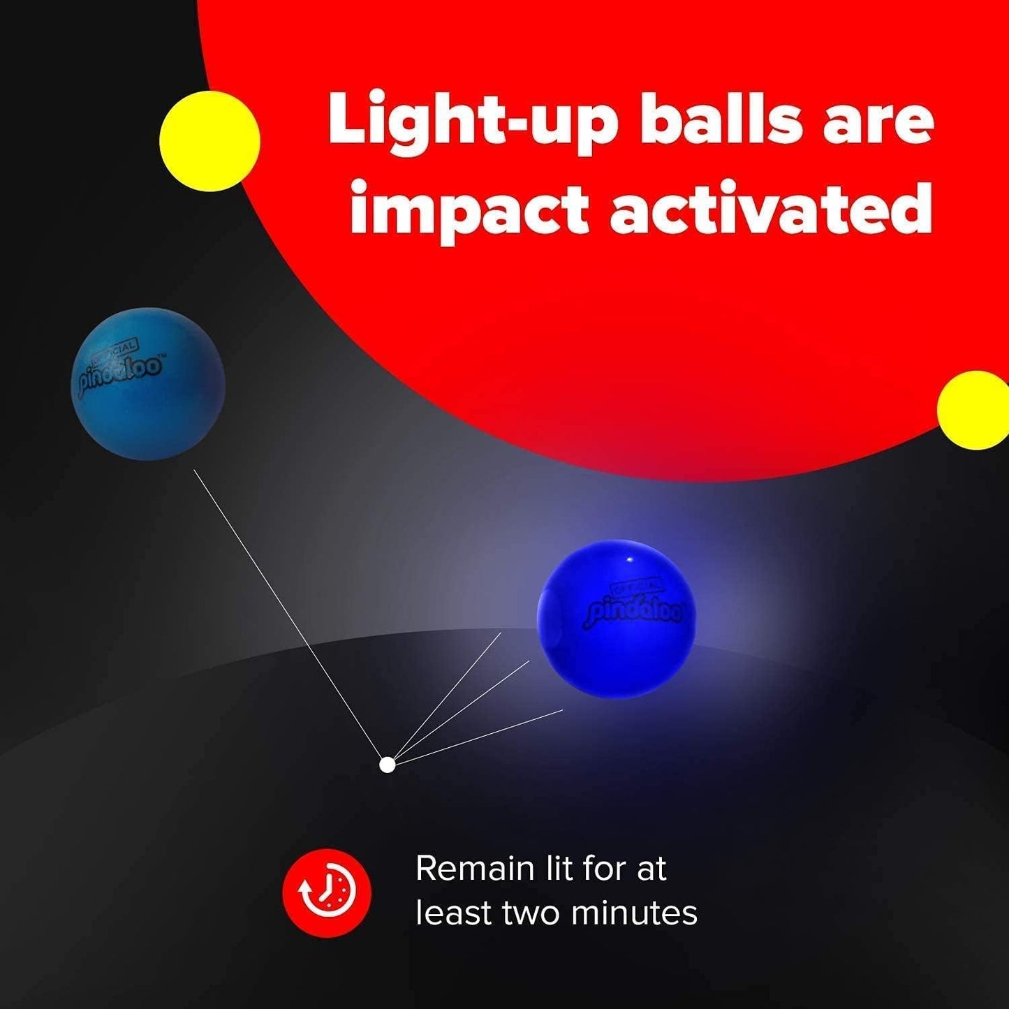 Pindaloo Original LED Light Neon Skill Game - Develop Motor Skills | 2 Balls Included, Indoor & Outdoor Fun
