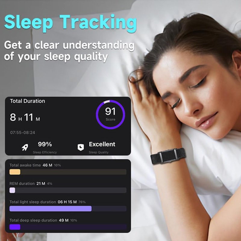 SM SEVENMORE Smart Bracelet Fitness Tracker with Body Temperature Monitoring, 24/7 Heart Rate Sleep Stress Step Monitor, 170+ Sport Modes, IP68 Waterproof Activity Tracker for Men Women (Gunmetal)