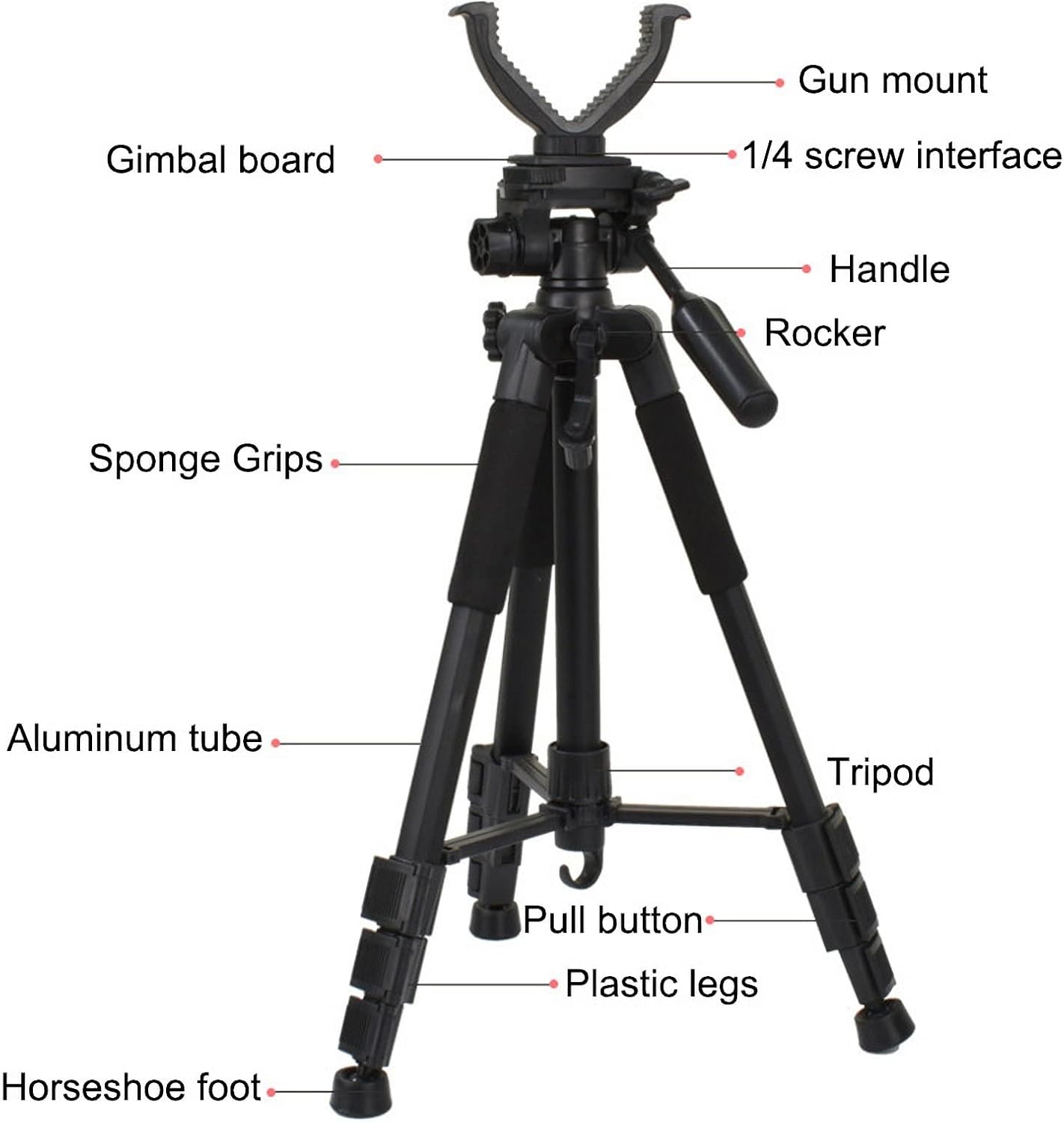 Rifle Shooting Rest Tripod - V Yoke Bracket for Stable Gun Support | Lightweight Aluminum Construction