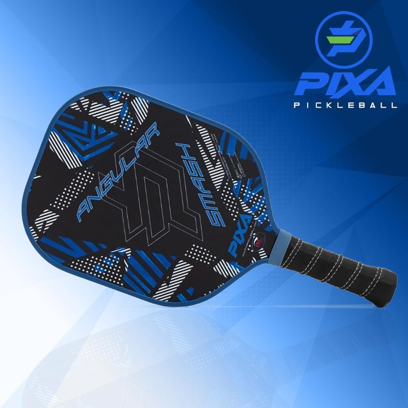 AngSmash T300 Carbon Fiber Pickleball Paddle – Grit-Textured Surface for Spin & Control, Polypropylene Honeycomb Core, Tennis-Length Handle, Lightweight, USAPA Approved – PIXA Pickleball