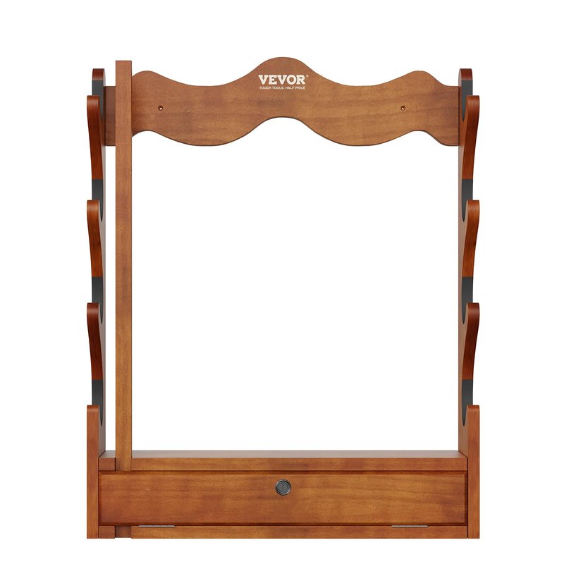 VEVOR Gun Rack, Wood Gun Rack Wall Mount, Gun Display Rack Holds 4 Rifles, Shotguns, 132 lb Heavy Duty Wall Storage Display Rifle Rack with Soft Padding