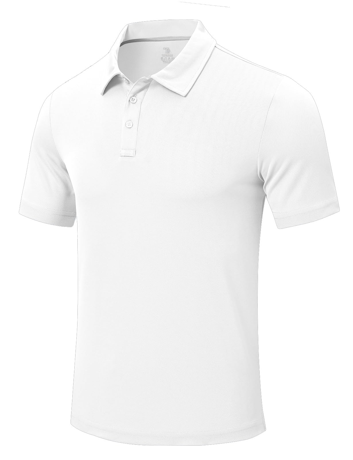 Rdruko Men's Golf Polo Shirt Short Sleeve Quick Dry Performance Tactical Shirts Pique Jersey Shirt (White, US L)