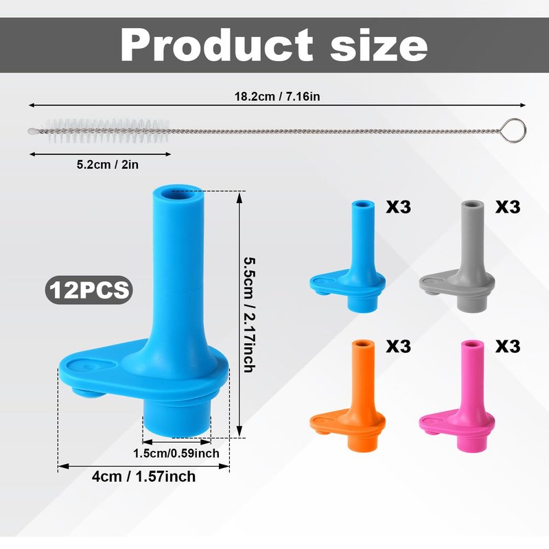 Goktvai 12pcs Replacement Bite Valve for Zak, Silicone BPA-Free Mouthpiece with Cleaning Brush Reusable & Leak-Proof Straw Cup Lid Accessories Parts Compatible with Zak Designs Kelso 15oz (4 Colors)
