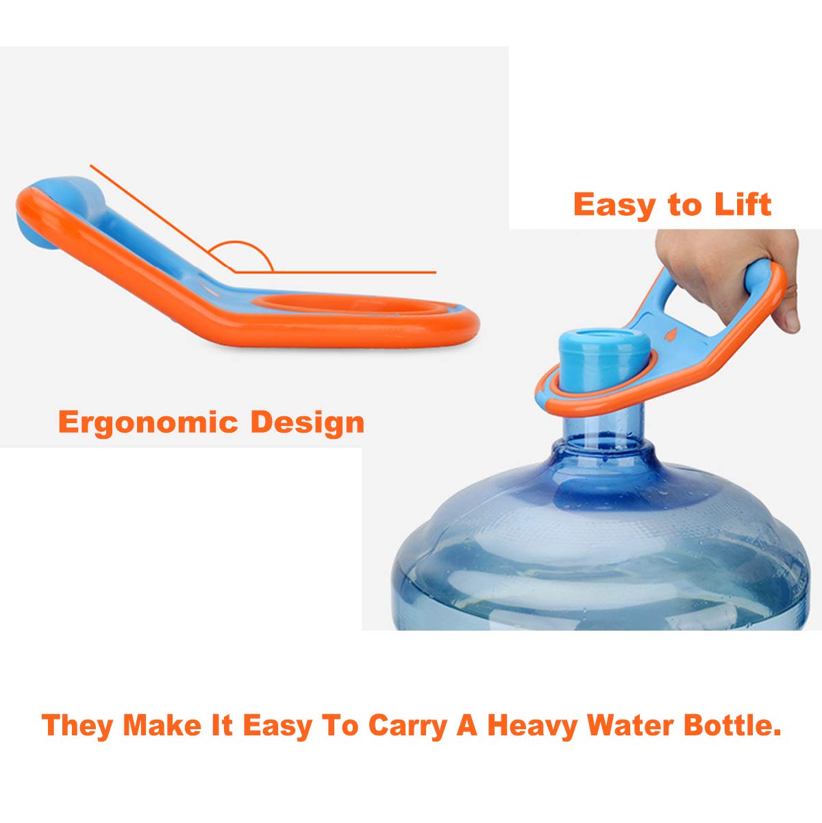 Water Jug Handle - Energy Saving Anti-Slip Water Bottle Carrier Lifter with Rubberized for Gallon Bottle.Pack of 2…