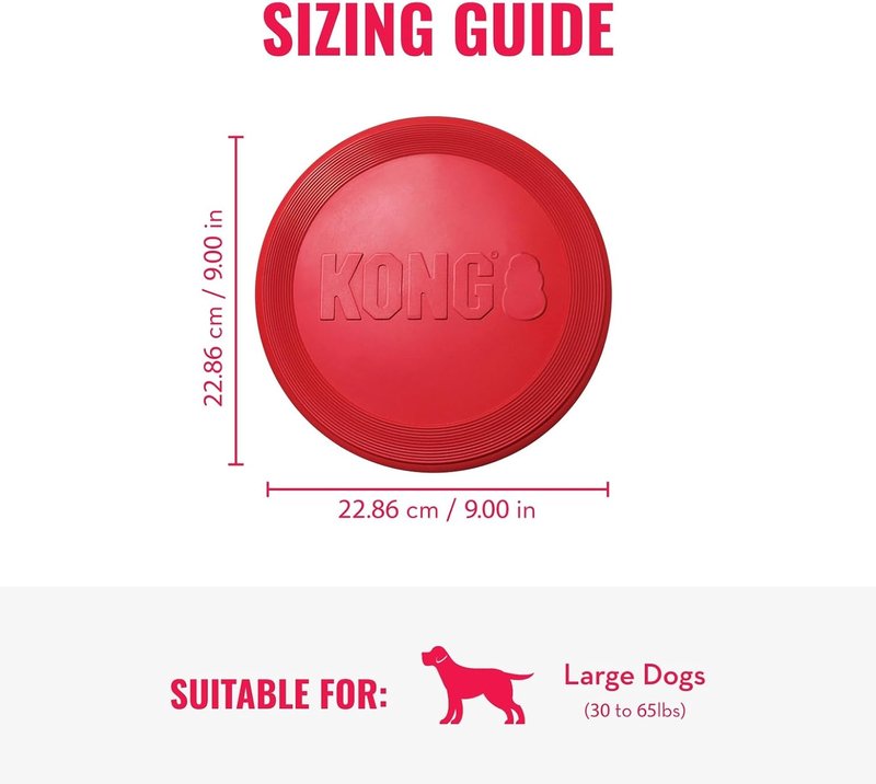 KONG Flyer Dog Toy - Durable Natural Rubber Flying Disc for Fetch | Ideal for Medium/Large Dogs
