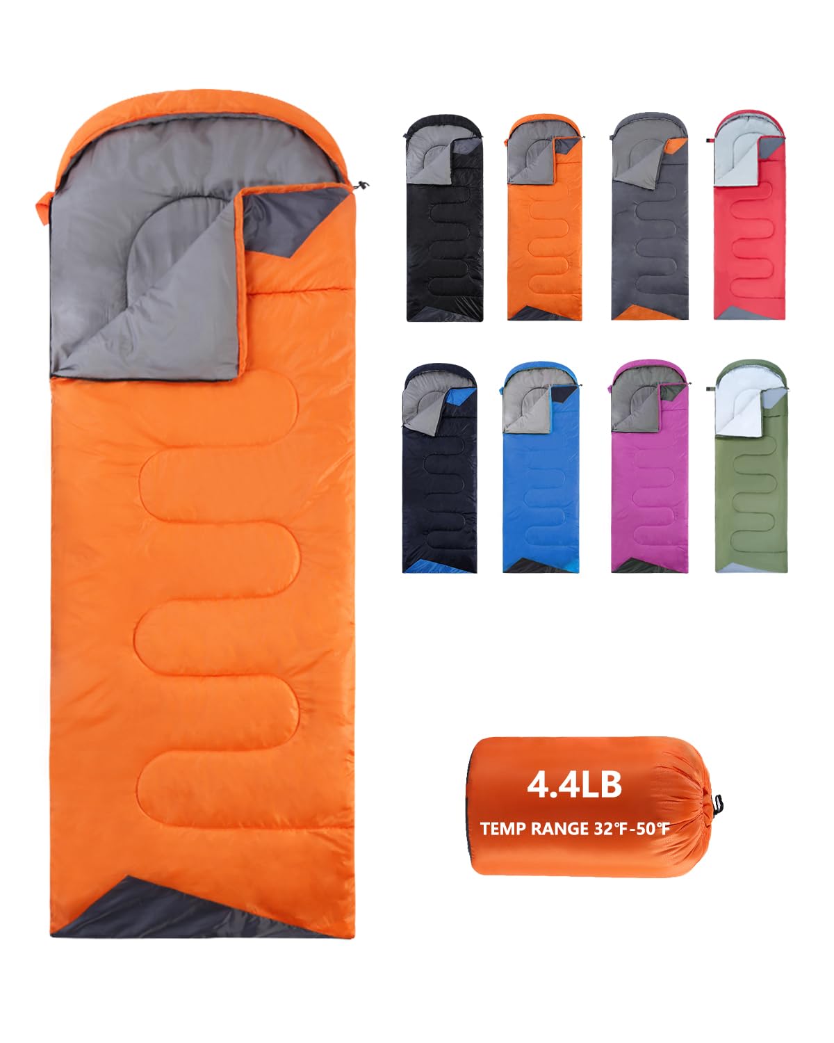 Sleeping Bags for Adults Cold Weather - 20 Degree Big&Tall Size Backpacking Lightweight Waterproof for Girls Boys Mens Teen Women for Camping Hiking Outdoor Travel Hunting with Compression Bags