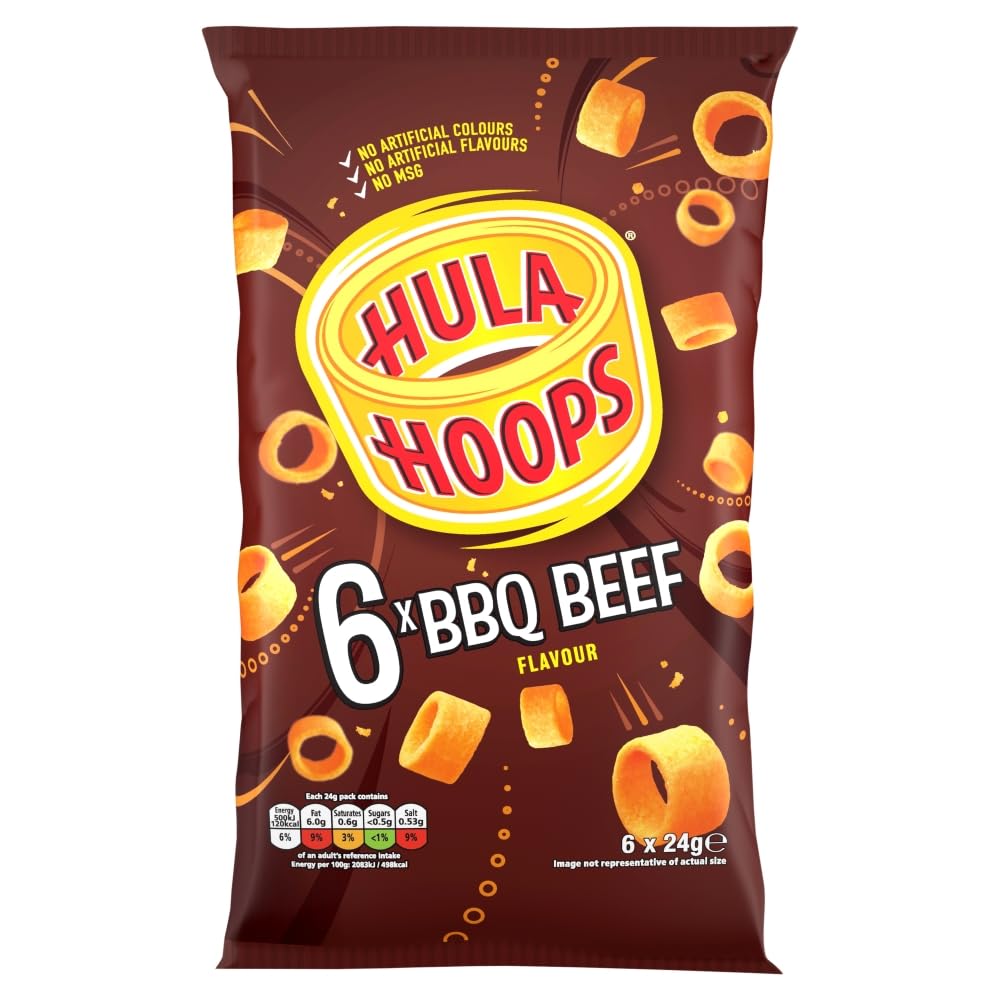 Hula Hoops BBQ Beef Flavour Potato Rings, 144 g