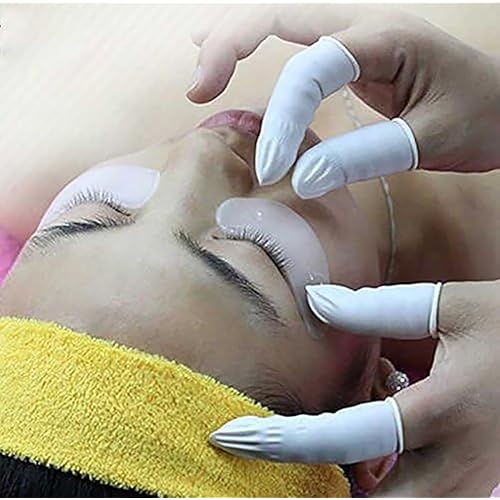 G2PLUS Disposable Finger Cots, 400pcs White Latex Rubber Finger Gloves, Rolled Edge Protective Covers for Electronic Repair, Nail Art, Tattoo, Lab Use, Crafting