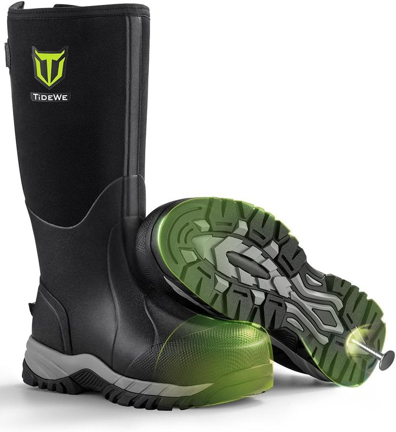 TIDEWE Men's Work Boots - Durable Waterproof Design | Sizes 7-13, Black