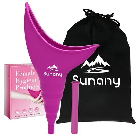 Female Urination Device, Female Urinal Silicone Funnel Urine Cups Portable Urinal for Women Standing Up to Pee Funnel Reusable Women Pee Funnel, Outdoor, Activities, Camping (Fuchsia)