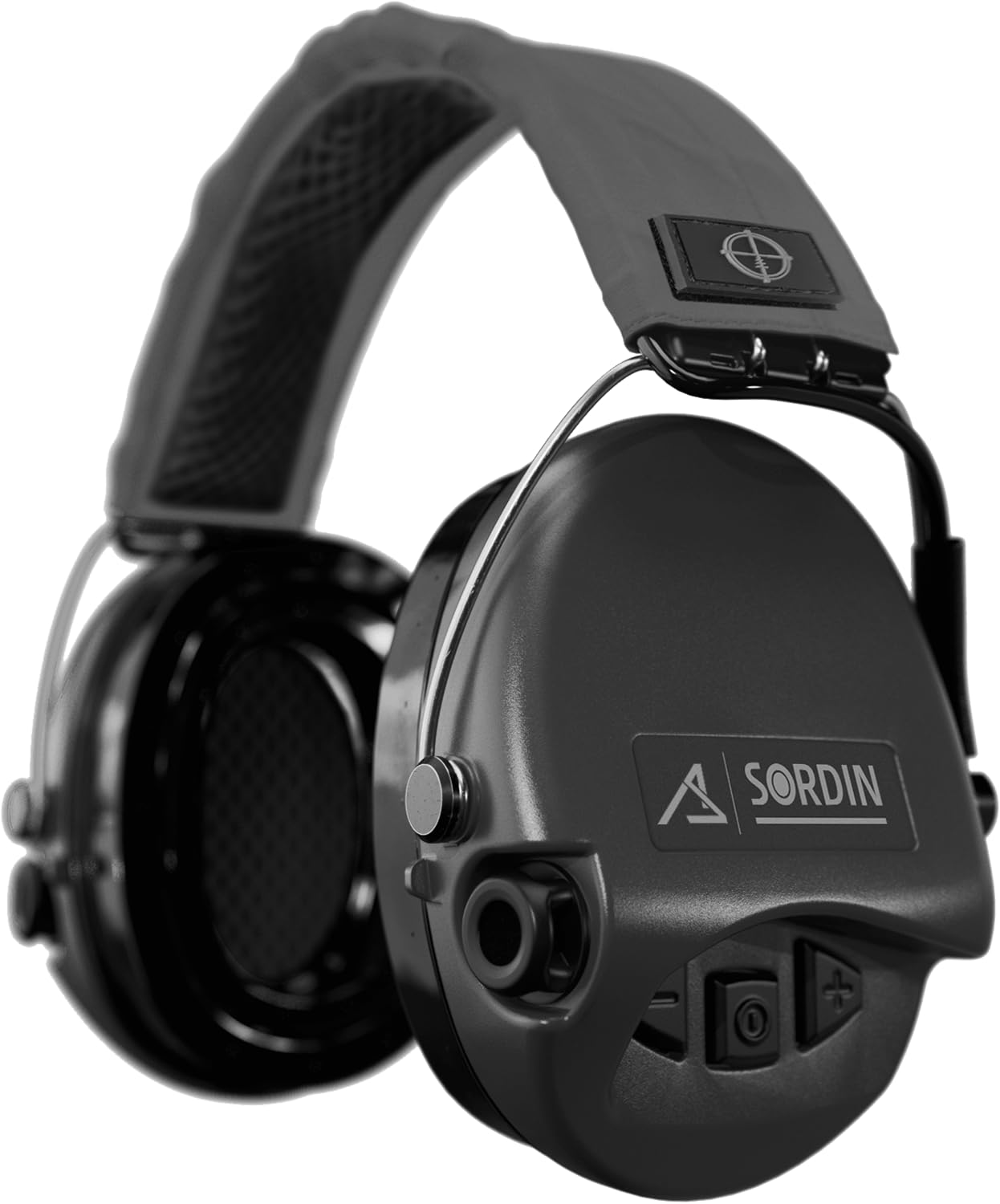 Sordin ACE Schakal Electronic Capsule Hearing Protectors - for Hunting & Shooting Sports - Grey Headband & Black Capsules