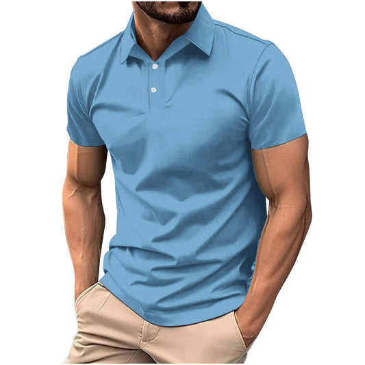 Generic Classic Polo Shirts for Men Casual Premium Short Sleeve Fitted Golf Tshirt Summer Business Collared Work Tops Lightweight Tee, Medium