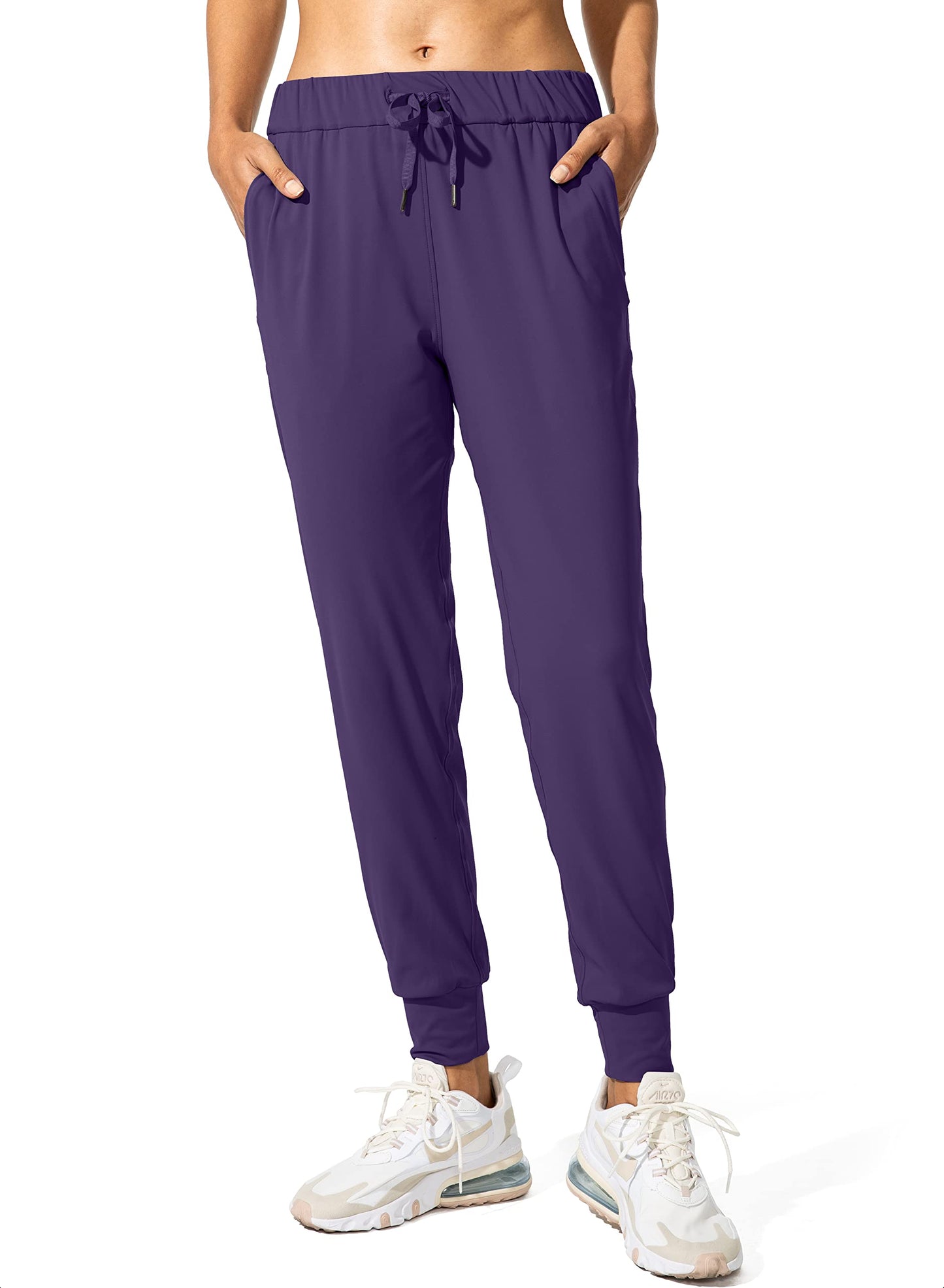 SANTINY Women's Joggers Pants Pockets Drawstring Running Sweatpants for Women Lounge Workout Jogging(Deep Purple_XXL)