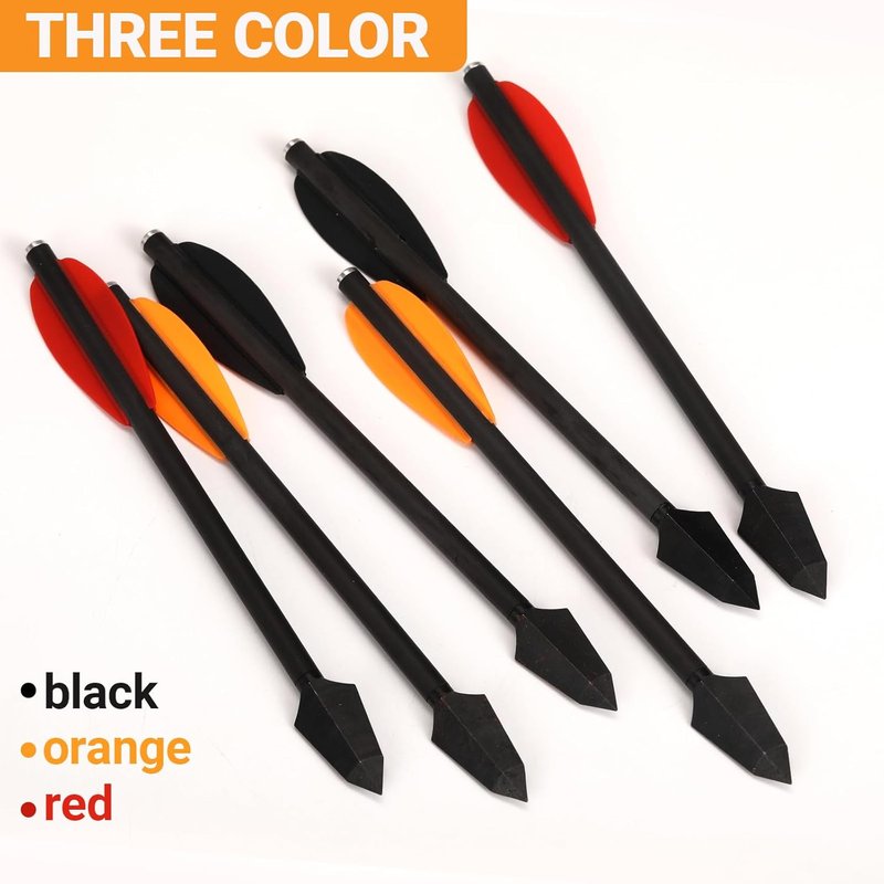 Mini Crossbow Arrows - 6.3" Carbon Pistol Bolts with Broadhead Tips | Perfect for 50-110lbs Crossbows