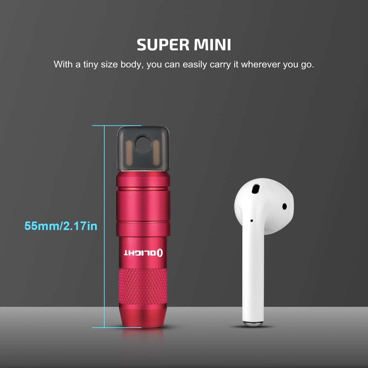OLIGHT IMINI 2 Rechargeable EDC Keychain Mini Flashlight Passionate Red