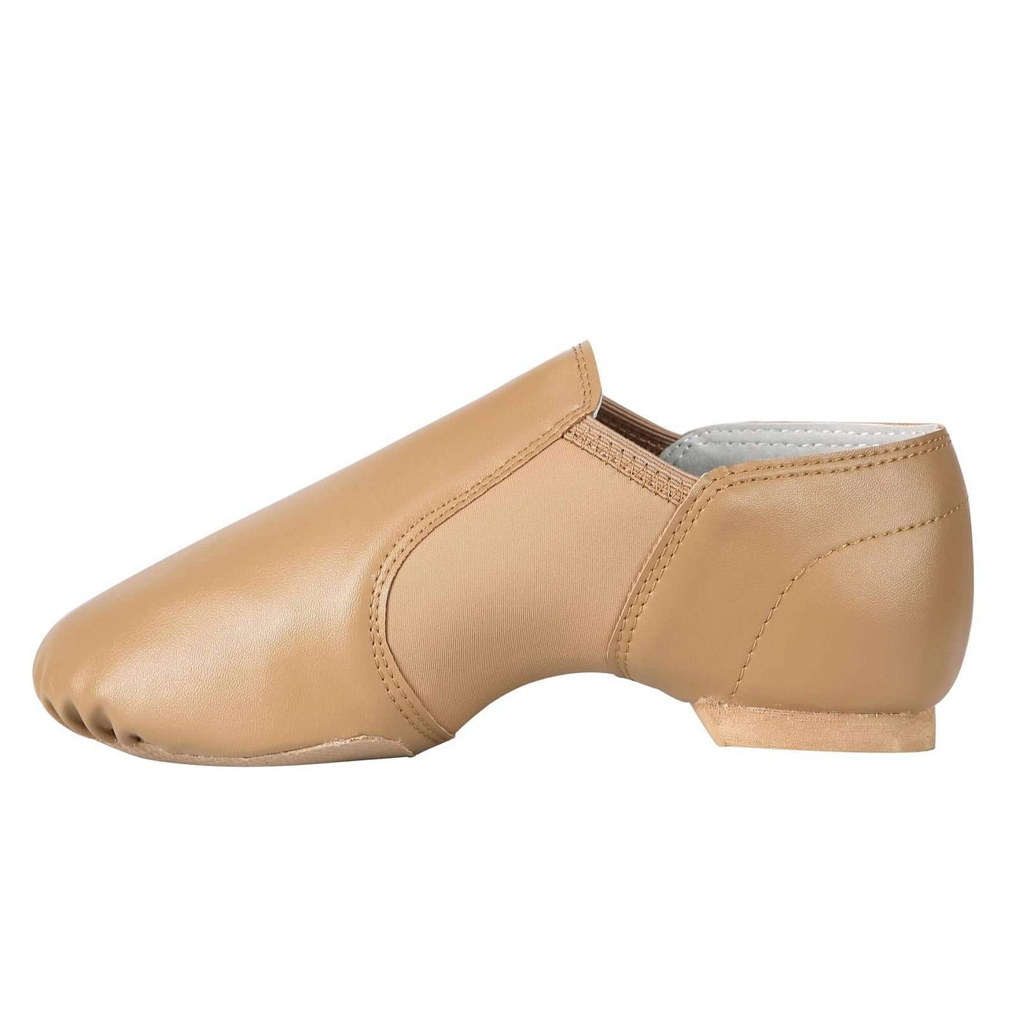 Linodes Unisex 006 PU Leather Upper Slip-on Jazz Shoe for Women and Men's Dance Shoes-Brown 9.5M