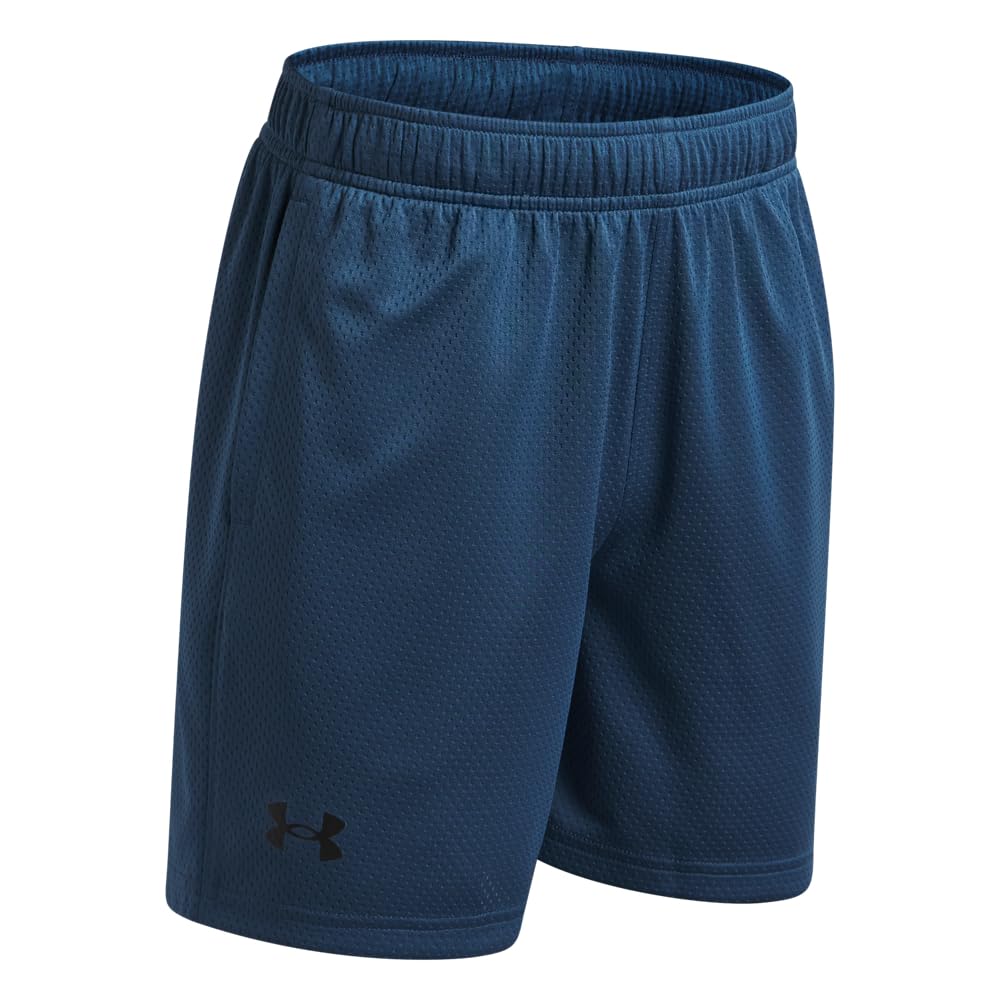 Under Armour Boys' Tech Mesh Shorts, (498) Wham Blue / / Black, Youth Small