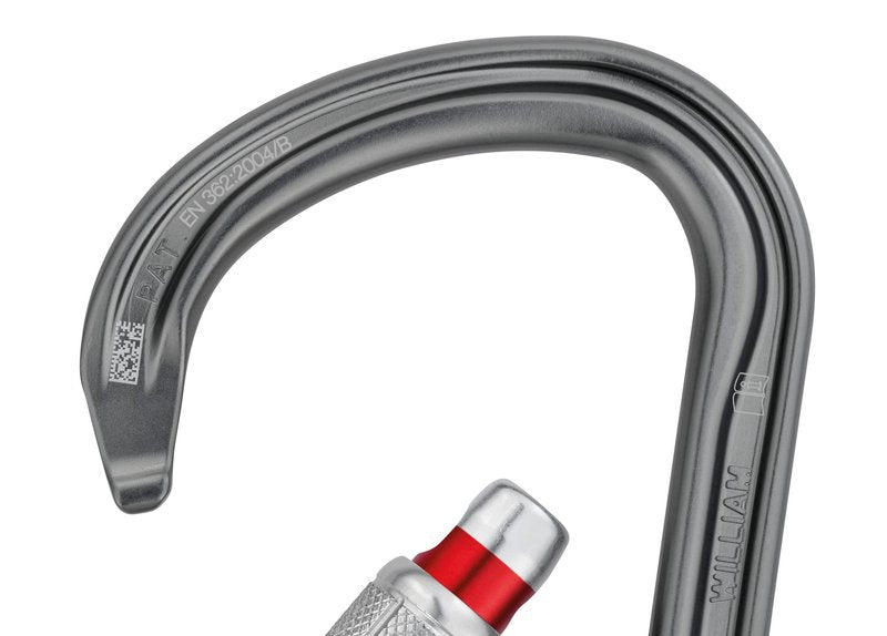 Petzl William Carabiner - Large, Pear-Shaped Locking Carabiner for Belay Stations and Belaying on a Munter Hitch - Screw-Lock