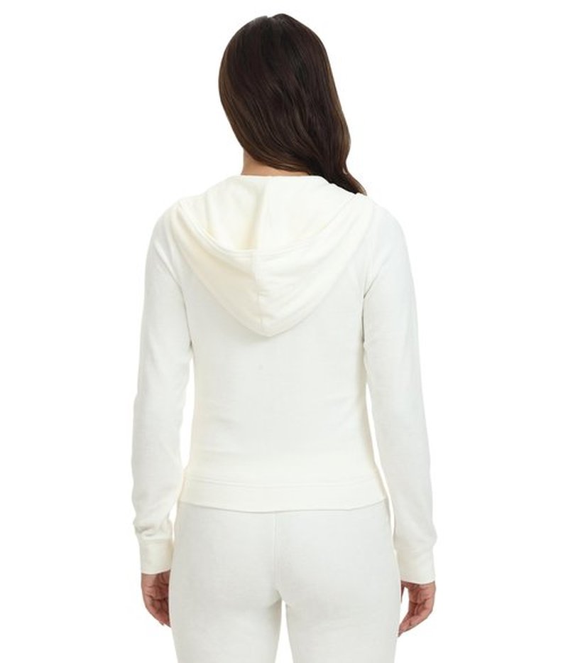 Juicy Couture, Women's, Heritage Rib Trim Kangaroo Pocket Track Jack, Angel, Small