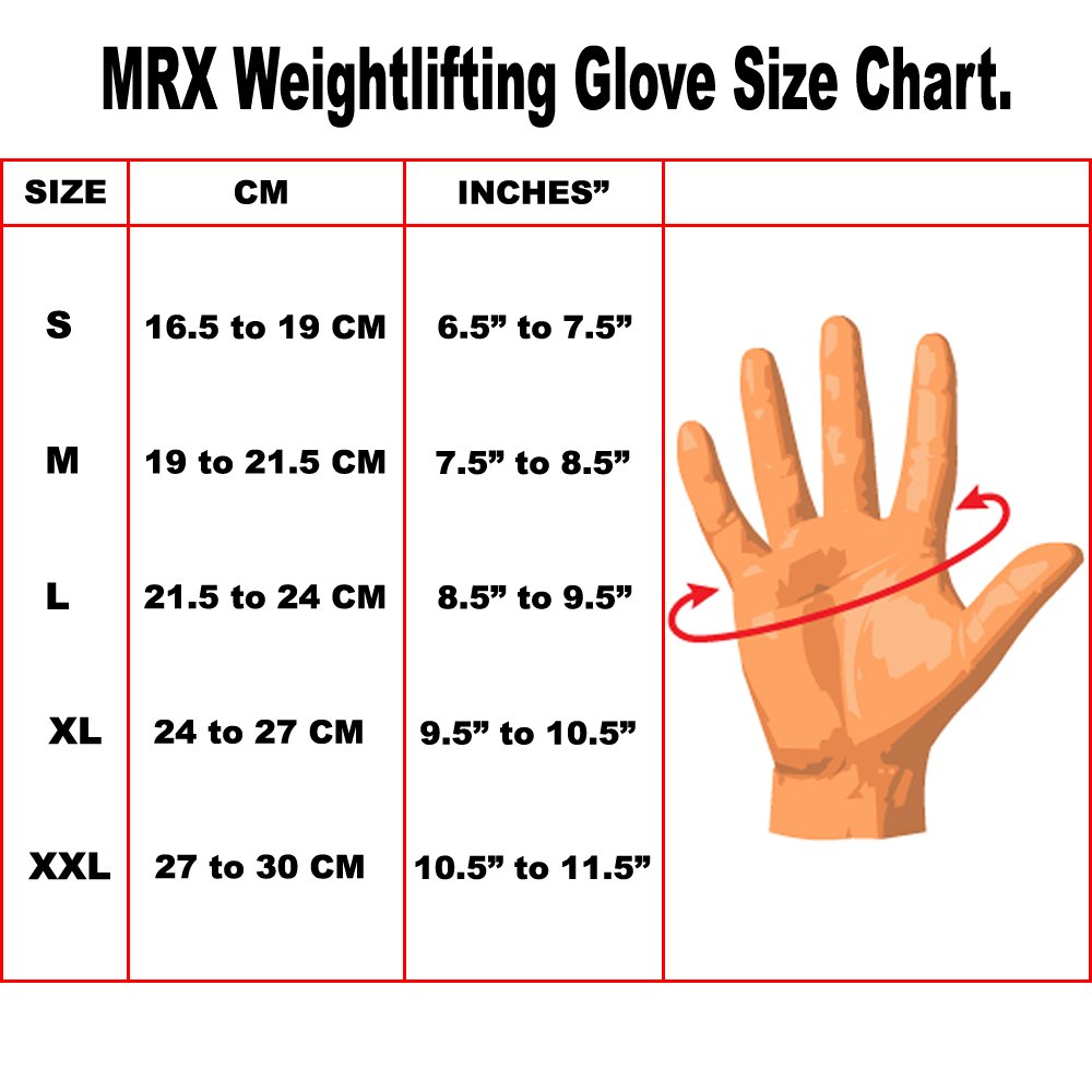 MRX Leather Weight Lifting Gloves Gym Cross Training Power Lifting Fitness Exercise Bodybuilding Workout Glove with Long Wrist Strap (Large)