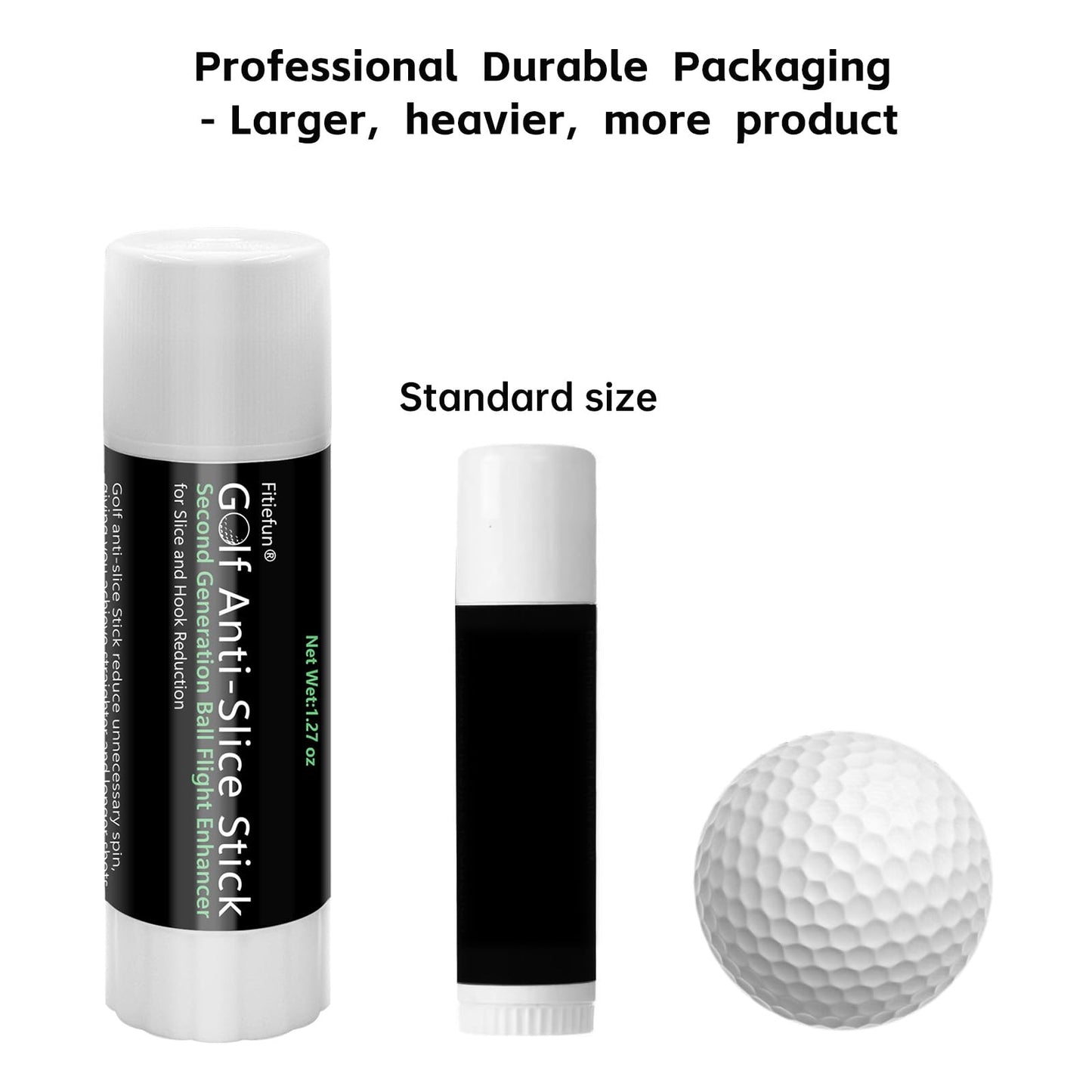Golf Anti Slice & Anti Hook Solid Compound Stick - 2 Pack (2 x 1.27 oz/36g) | Spin Reducer for Driver, Woods, Hybrids, Irons | Extra Large Capacity per Stick | Improves Accuracy & Distance (2, Black)