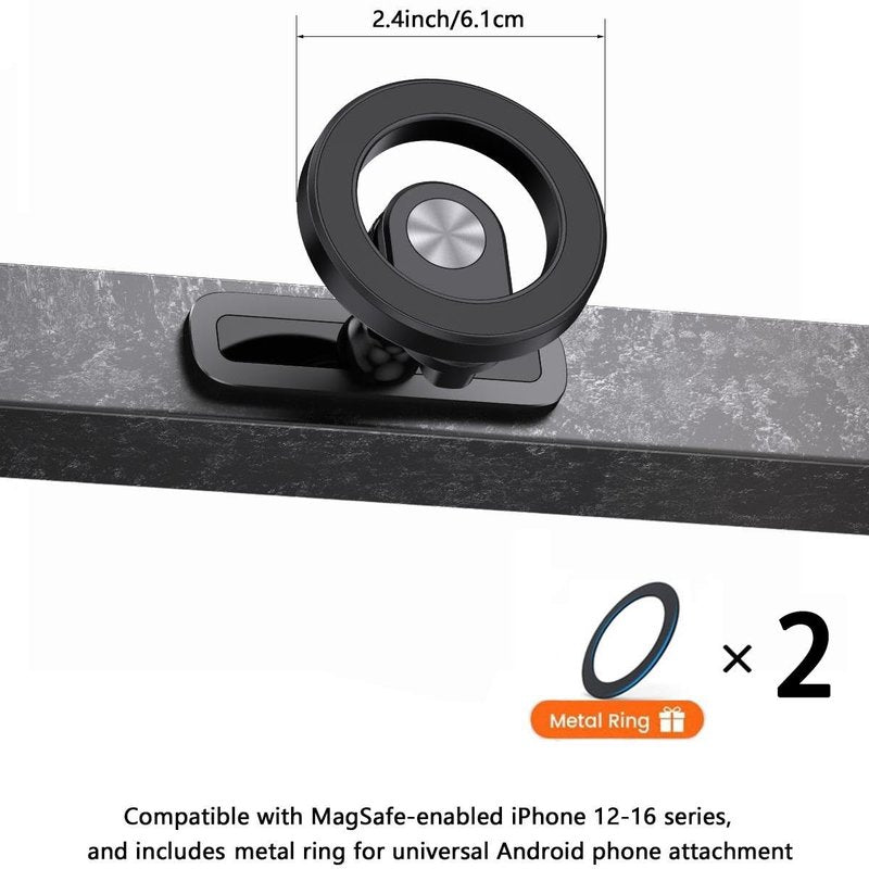 Foldable Magnetic Phone Holder for Golf Cart and Gym, 360° Adjustable Phone Holder for MagSafe, Dual Magnet Fitness Phone Mount Compatible with iPhone 16/15/14/13/12 Series, Golf Cart Accessories
