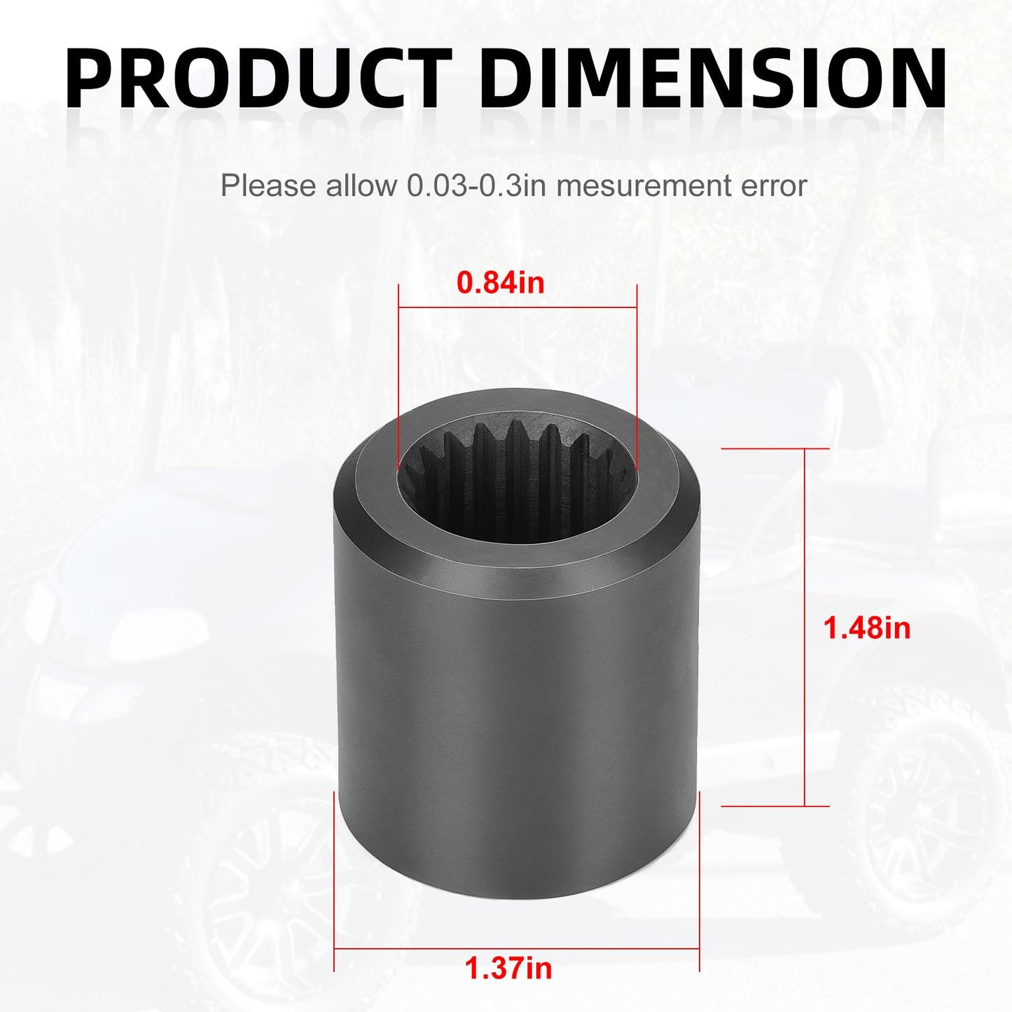 Electric Motor Coupler With 19 Splines for EZGO Electric 1988-96 Golf Carts