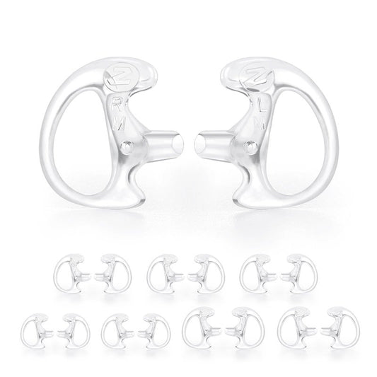 Zeadio 8-Pair Pro-Grade Covert Surveillance Earbud, Replacement Ear Insert, Silicon Earmold Earplug for Two-Way Radio Earpiece Audio Coil Tube, Compatible with Motorola/Kenwood ect (16pcs)