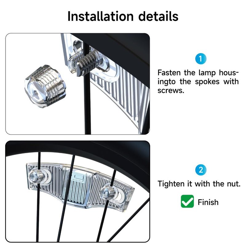 Vnicstick Rechargeable LED Bike Wheel Lights,2 Pack,Waterproof Easy Install,Bicycles Wheel Spoke LED Lights,Motion Sensor,Safety Spoke Lights for Adults Kids,with Battery