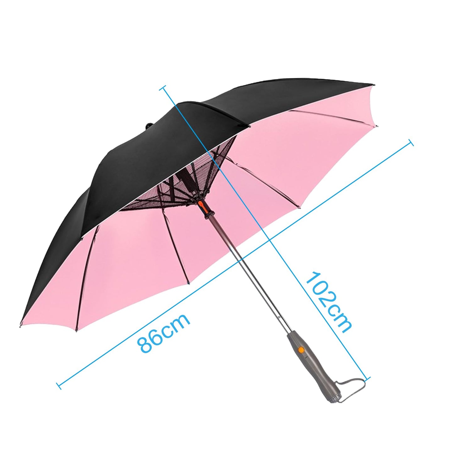 C-LARSS 3 in 1 Umbrella with Fan, Portable Misting Fan Umbrella With UV Protection, Mist Spray Umbrella for Summer Cooling, Golf, Walking, USB Rechargeable & Battery Powered (Pink Rechargable)