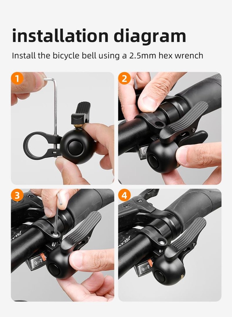 Bike Bell Super Loud Crisp Bicycle Bell with Clear Long Sound Hidden Bike Bell for Handlebar More Than 120 dB