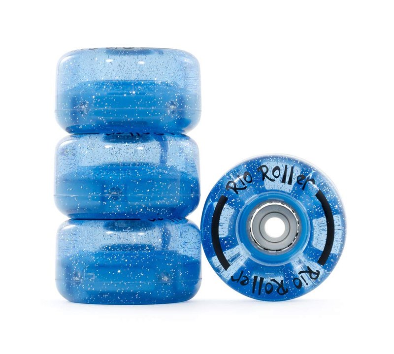 Rio Roller Light Up Wheels, Unisex Adult, Unisex-Adult, RIO535_S_Azul (Glitter), Glittery Blue, Small