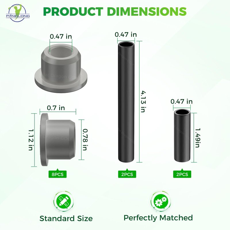 Club Car Front Control Upper A Arm Kit & Bushing and Sleeve Kit, Suitable for 2004-up Precedent and 2018-up Tempo Gas or Electric Golf Cart, OEM# 102287301, 103388501, 102287601, 102287701, 102956201