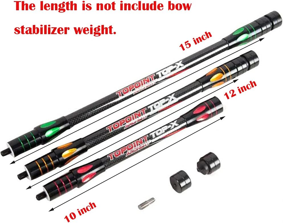 Archery Bow Stabilizer - Carbon Fiber Balance Bar for Compound & Recurve Bows | 10 Inch, Blue