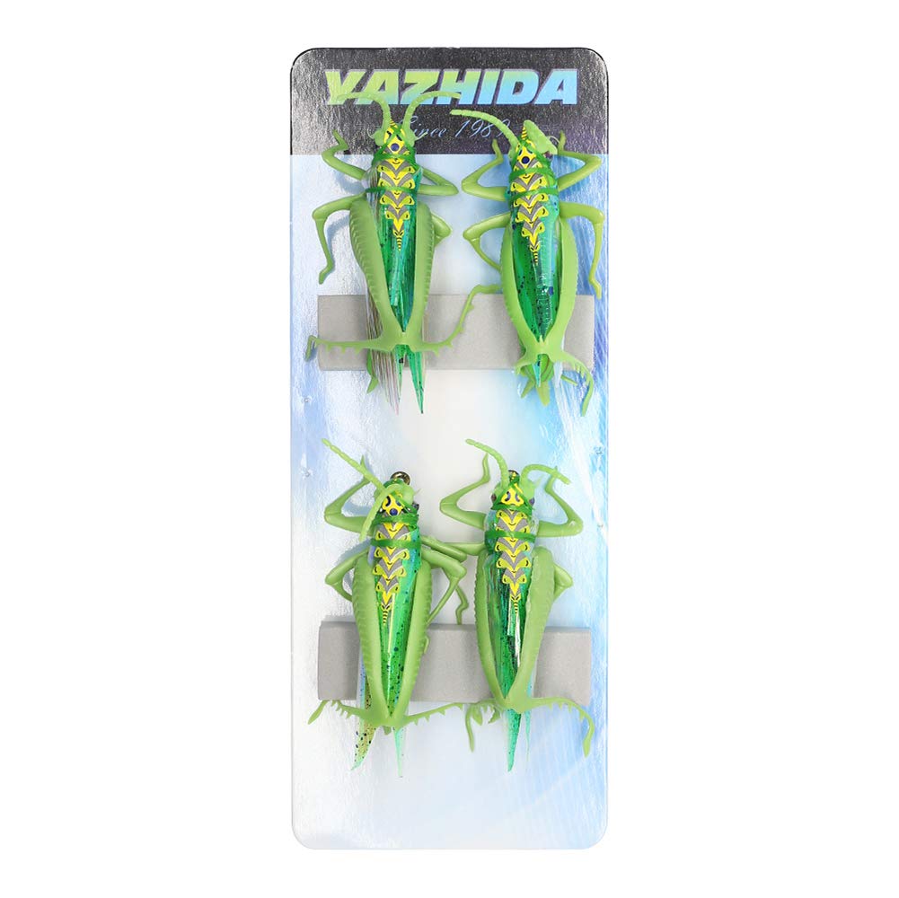 YZD Realistic Fly Grasshopper Series(Large Yellowishgreen 4pcs)