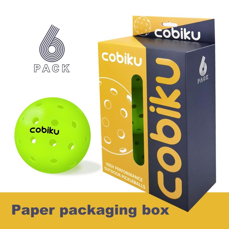 COBIKU Premium Outdoor Pickleballs Balls 6Pack - USAPA Approved Tournament and Competition Pickleball with Perfectly Balanced and Visibility, 40 Hole Pickleball Ideal for All Skill Levels - Neon Green