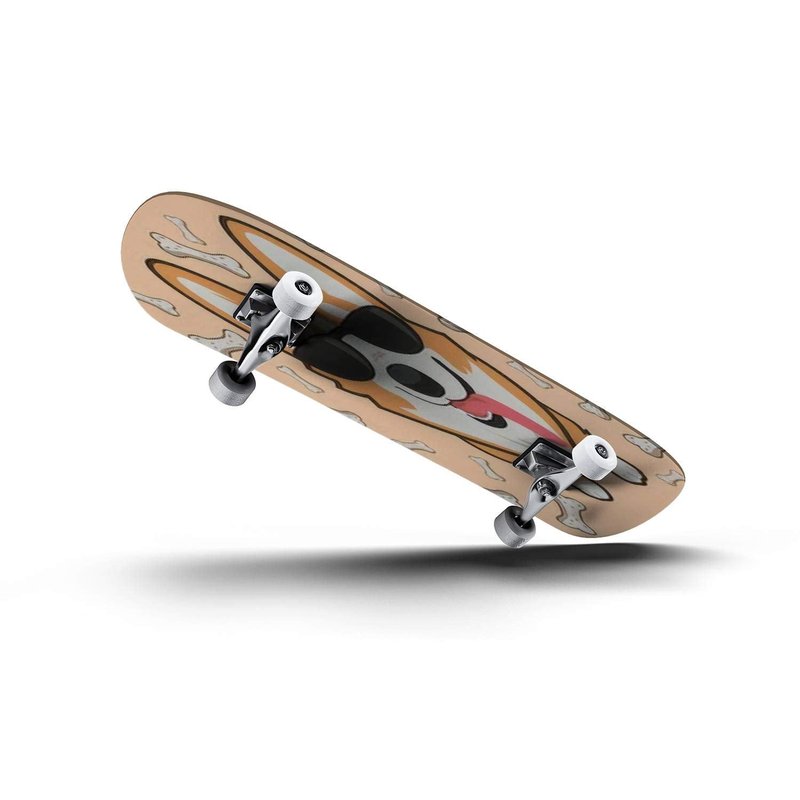 EFTOWEL Skateboards Cool Dog Corgi in Sunglasses Stuck Out his Tongue Classic Concave Skateboard Cool Stuff Teen Gifts Longboard Extreme Sports for Beginners and Professionals