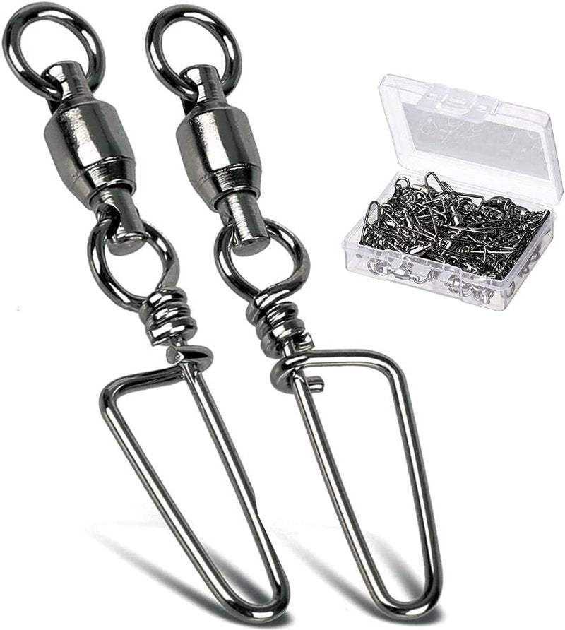 Saltwater Fishing Snap Swivel - High Strength Stainless Steel Connector | Corrosion Resistant, Black Nickel Finish